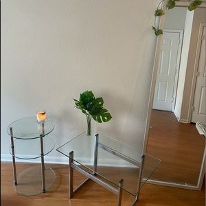coffee table, side table, silver glass mirror